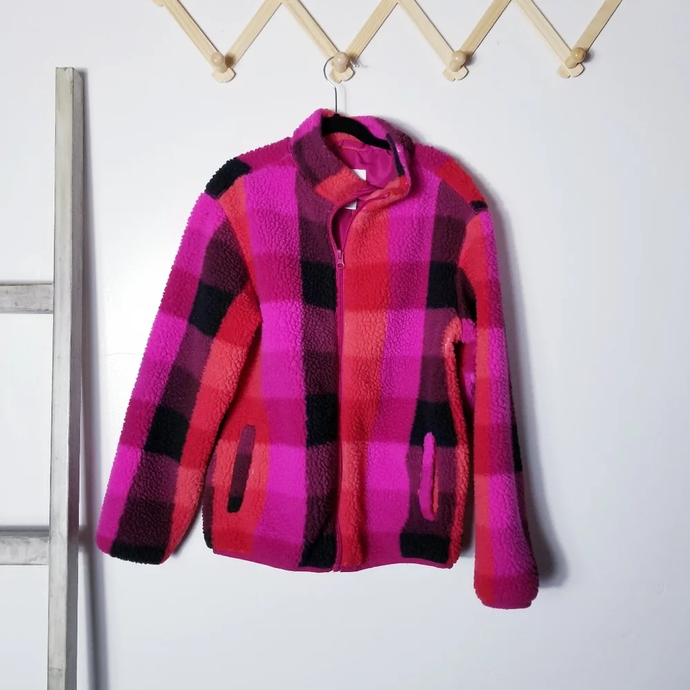 CAT & JACK GIRL'S SHERPA JACKET SIZE LARGE 10/12